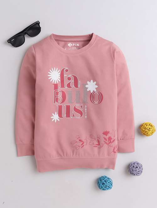 girls typographic full sleeves tees - 21620380 -  Standard Image - 0