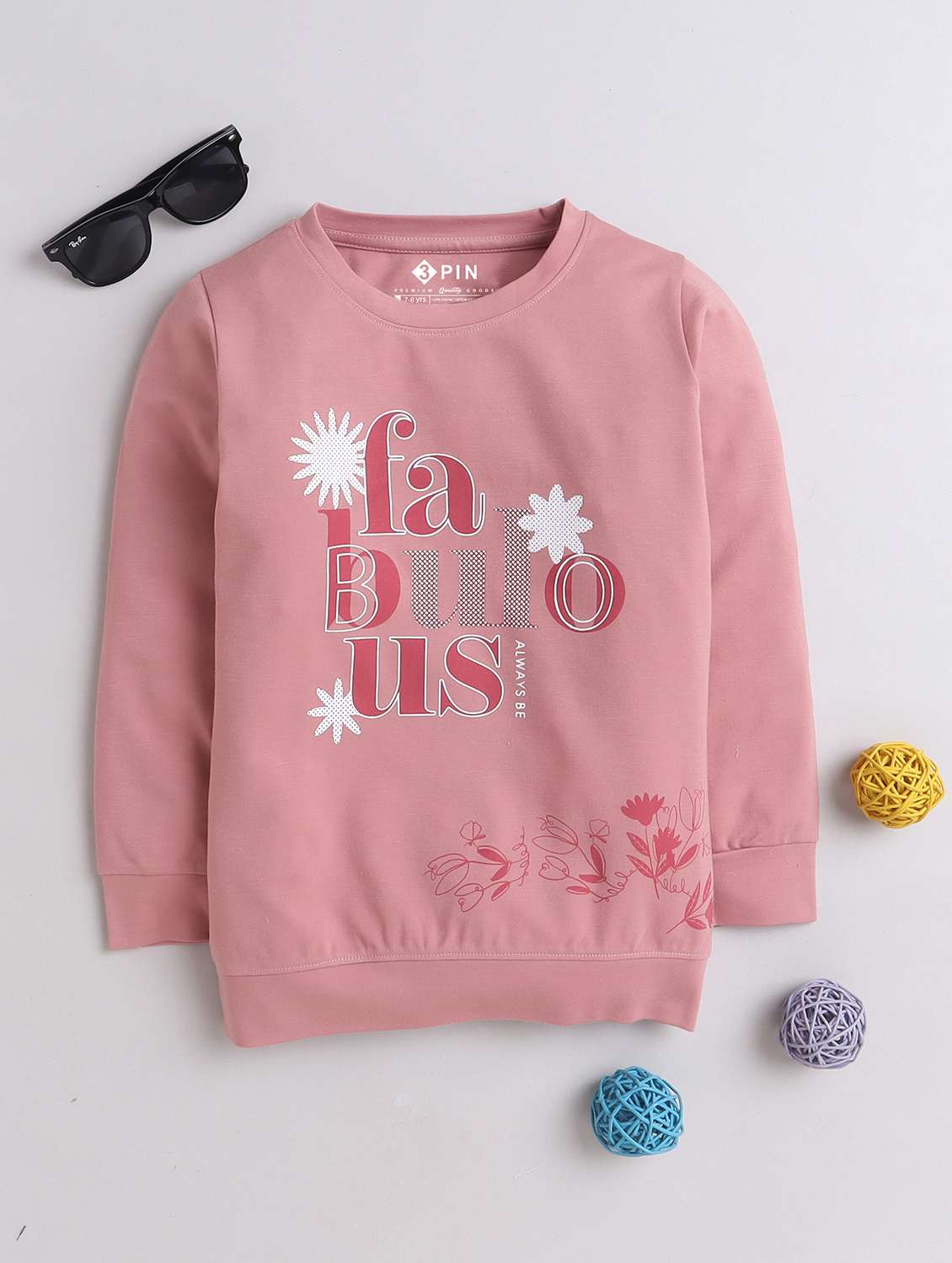 girls typographic full sleeves tees - 21620380 -  Zoom Image - 0