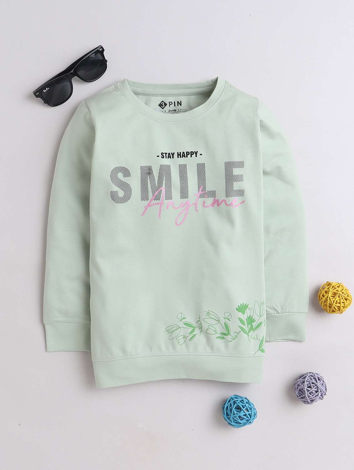 girls typographic full sleeves tees - 21620382 -  Zoom Image - 0
