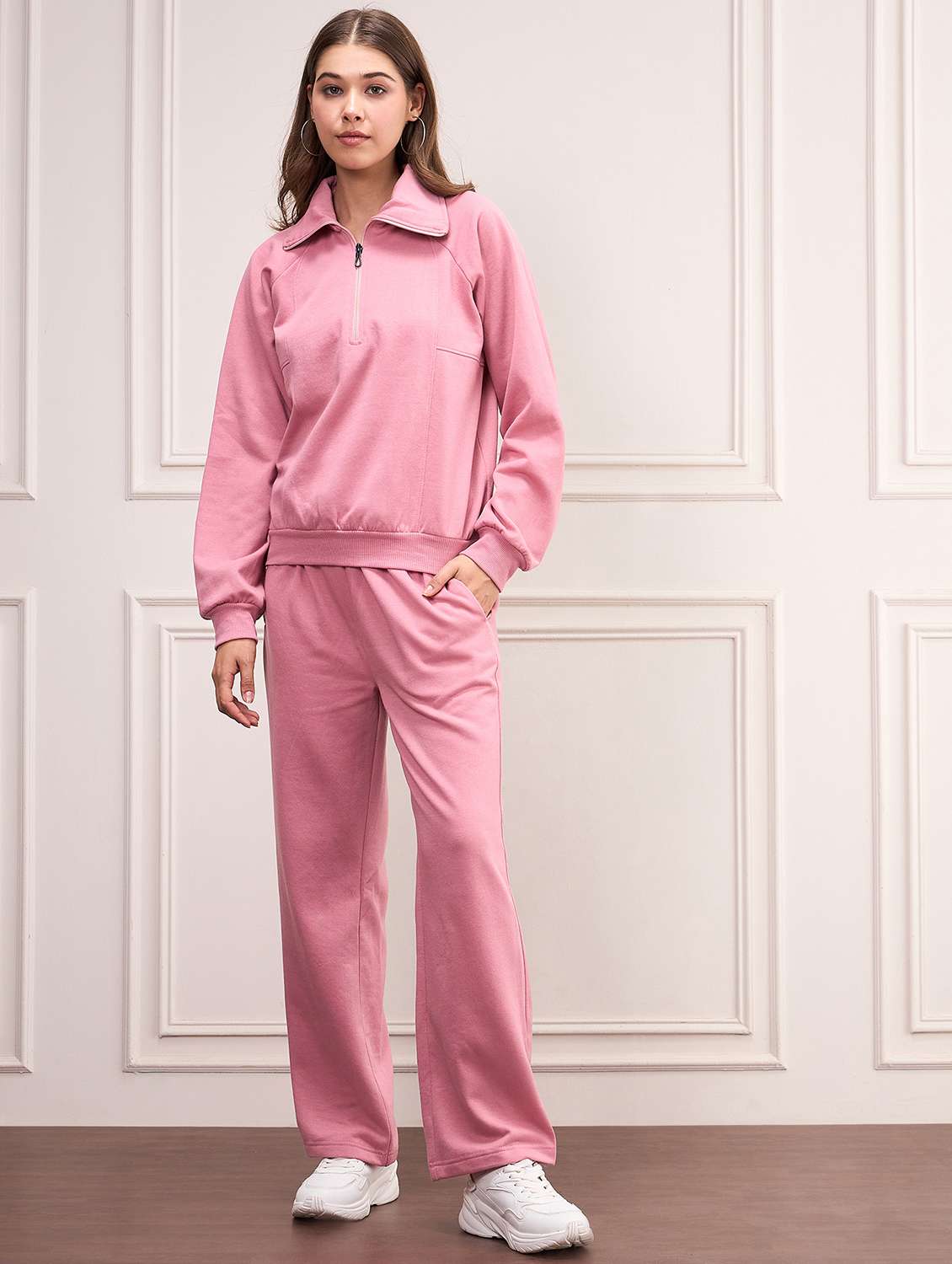 pink fleece active wear set - 21620384 - Zoom Image - 0