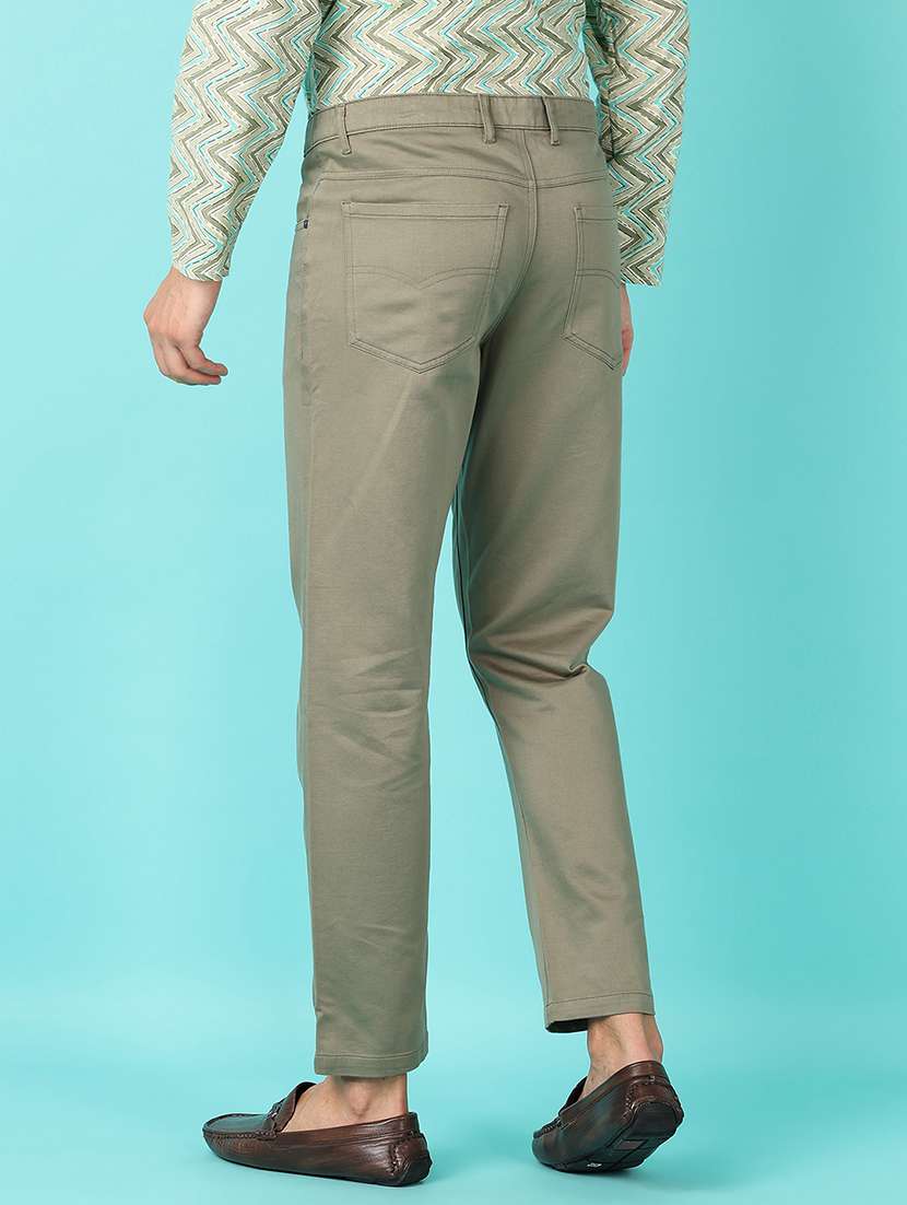 men mid rise solid chinos - 21620394 - Standard Image - 3