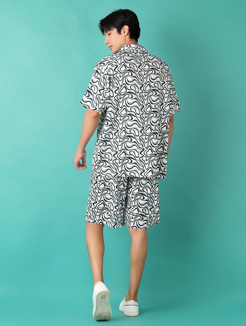 men printed short sleeve casual shirt - 21620397 - Standard Image - 3