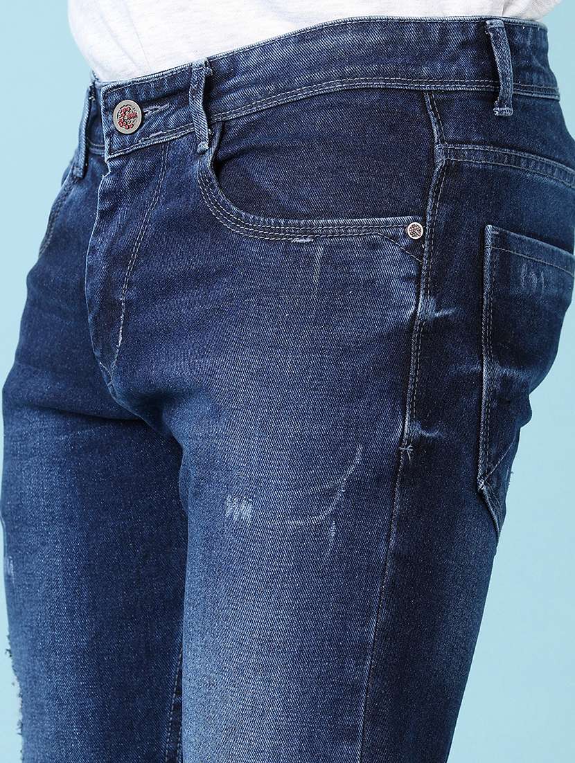 men mid rise distressed slim fit jeans - 21620460 -  Standard Image - 5