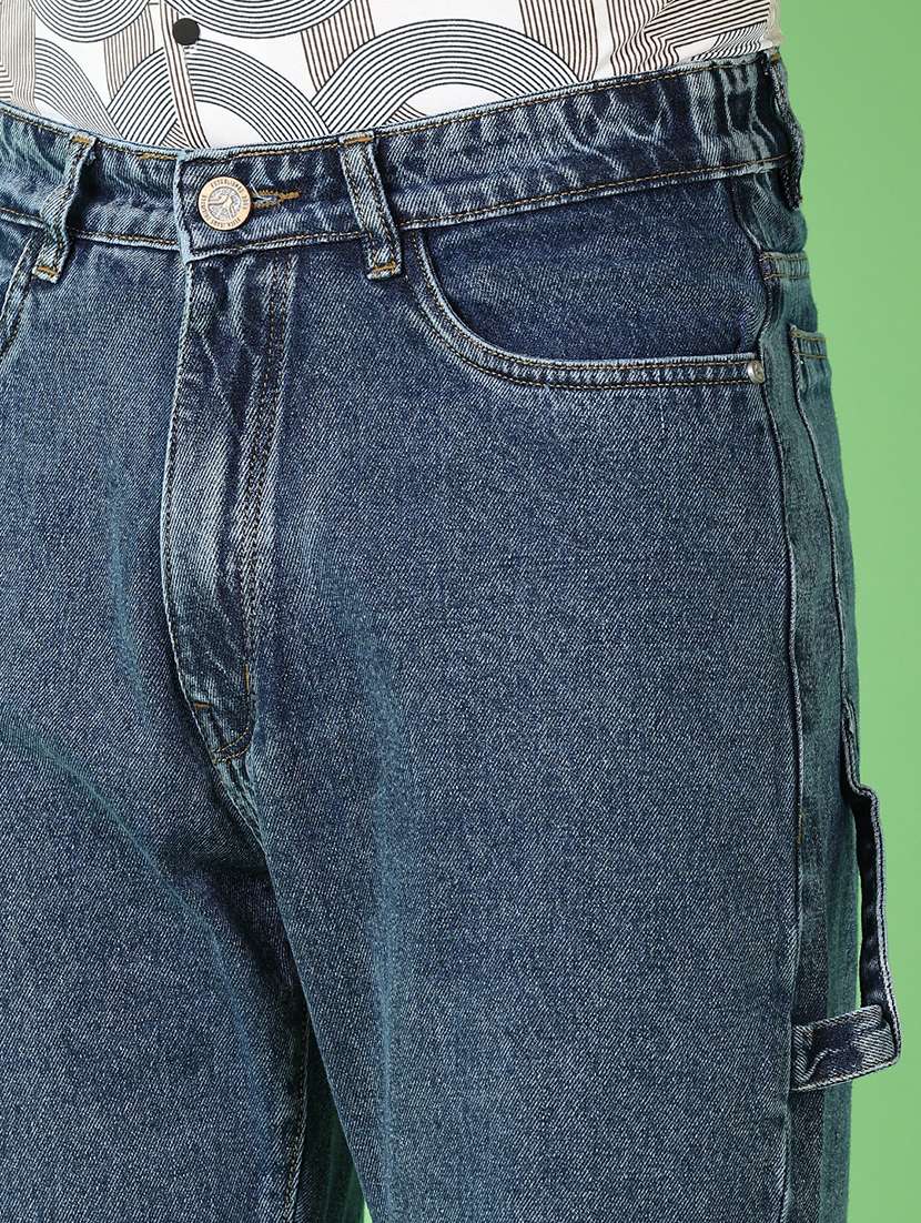 men mid rise plain straight fit jeans - 21620484 -  Standard Image - 5