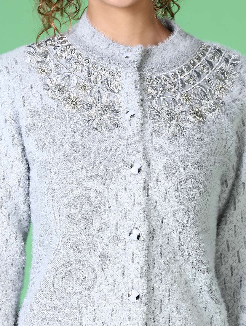 women self design long sleeve cardigan - 21620646 -  Standard Image - 5