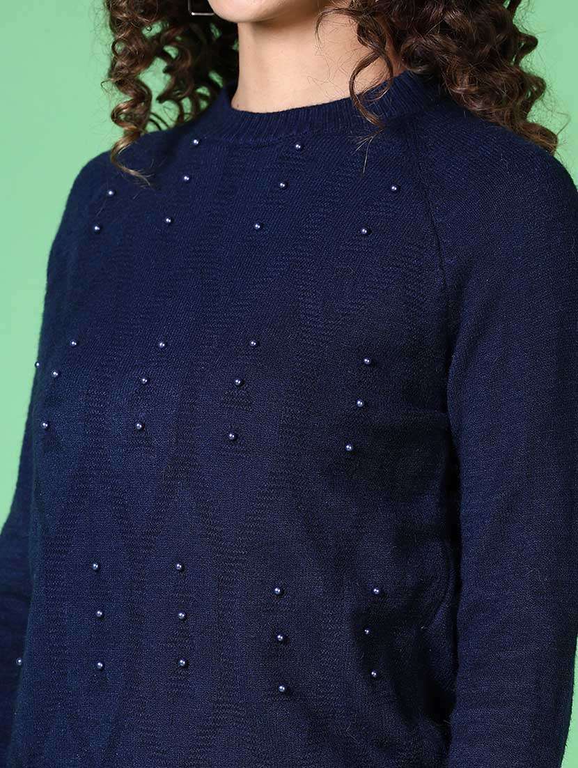 women pearl embellished long sleeve pullover - 21620730 -  Standard Image - 5