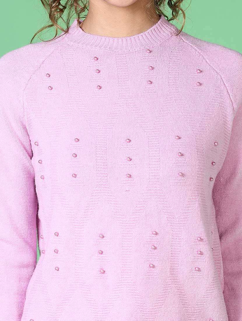 women pearl embellished long sleeve pullover - 21620731 -  Standard Image - 5