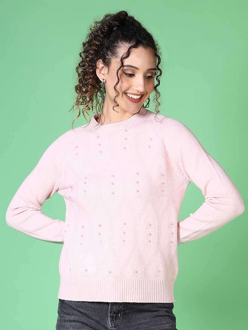 women pearl embellished long sleeve pullover - 21620766 -  Zoom Image - 0