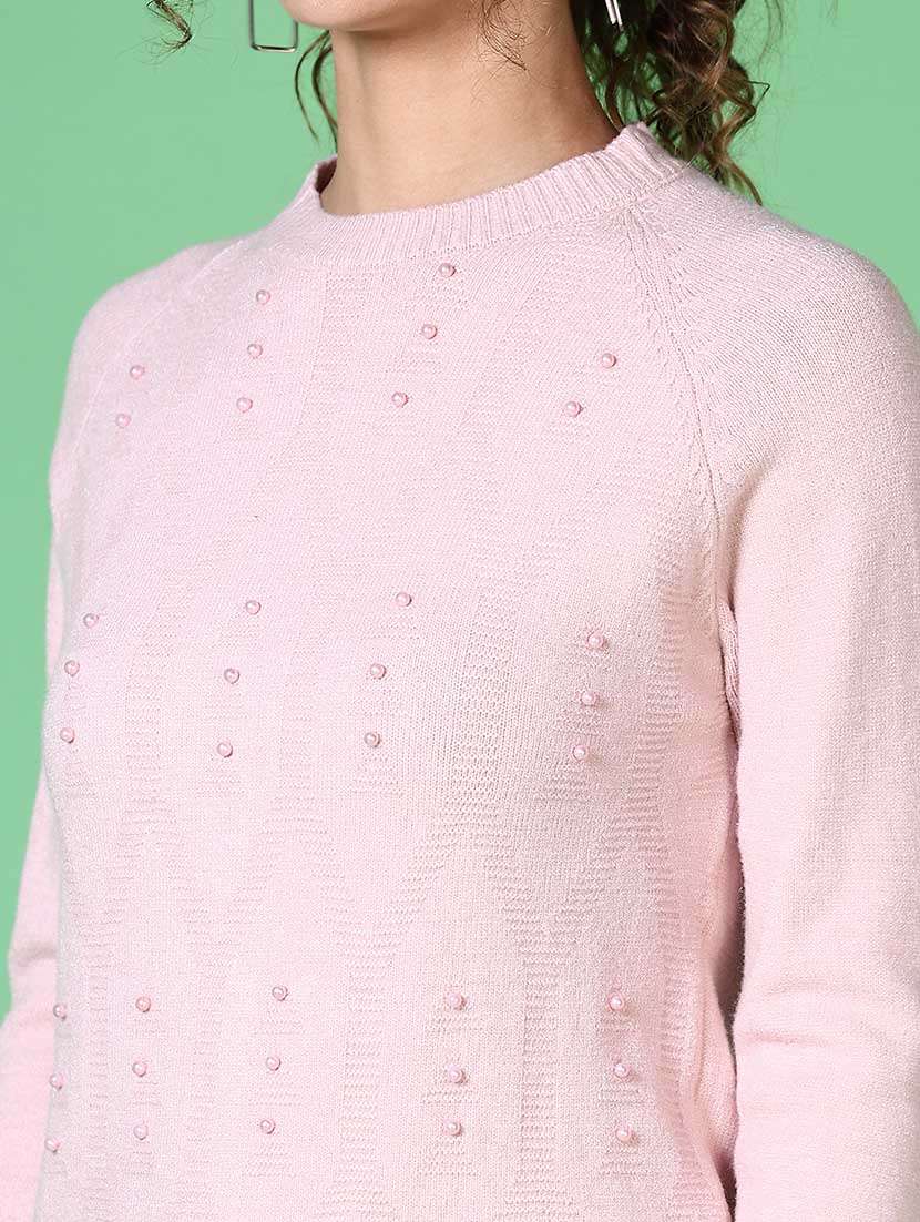 women pearl embellished long sleeve pullover - 21620766 -  Standard Image - 5