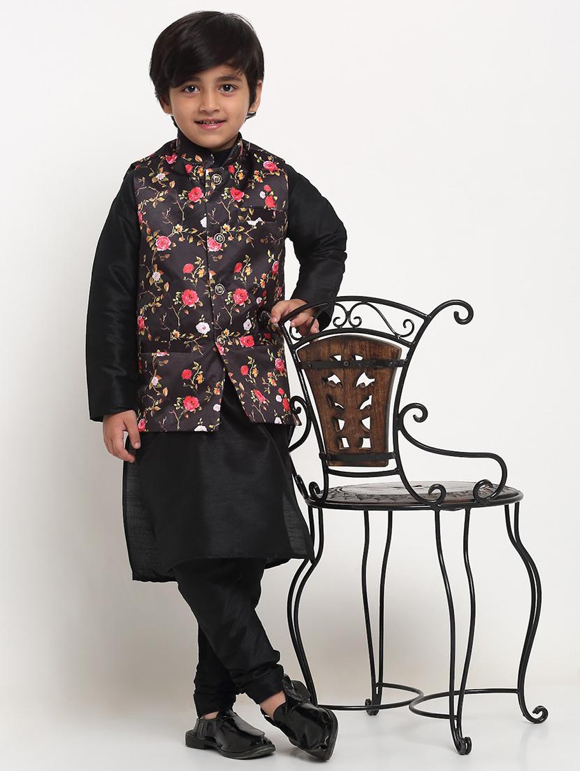 kids floral mandarin neck nehru jacket - 21621040 - Standard Image - 3