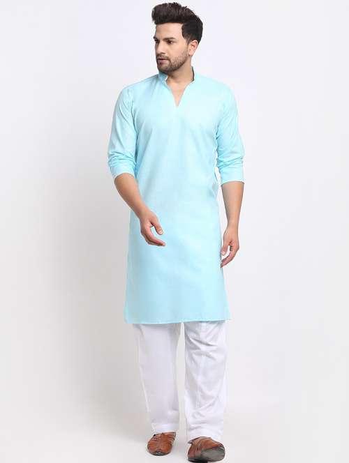 men solid long sleeve ethnic wear set - 21621119 - Standard Image - 0
