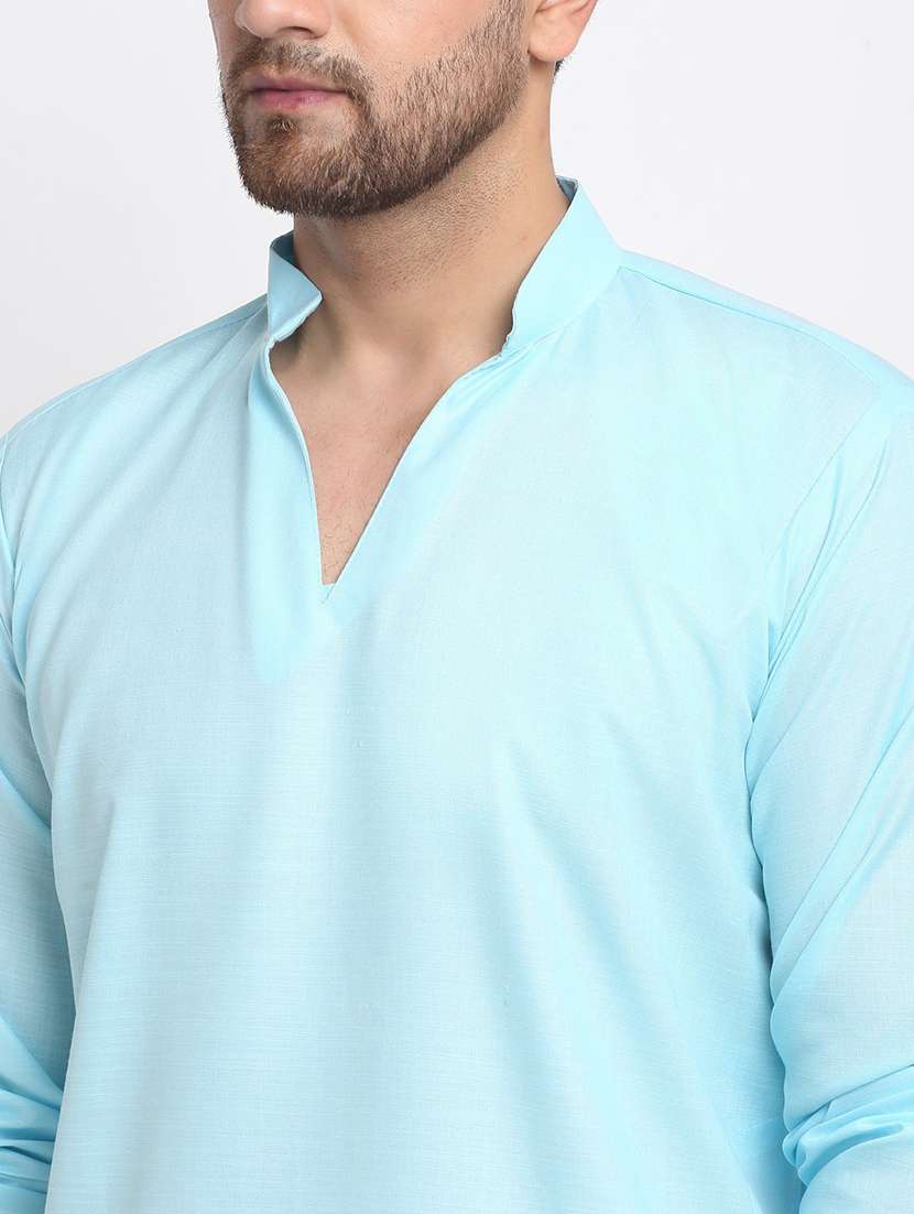 men solid long sleeve ethnic wear set - 21621119 - Standard Image - 3
