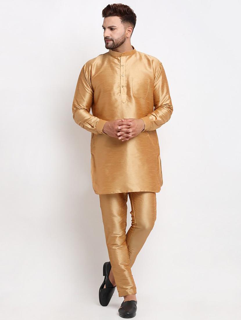 men kurta pyjama with jacket ethnic wear set - 21621399 - Standard Image - 3