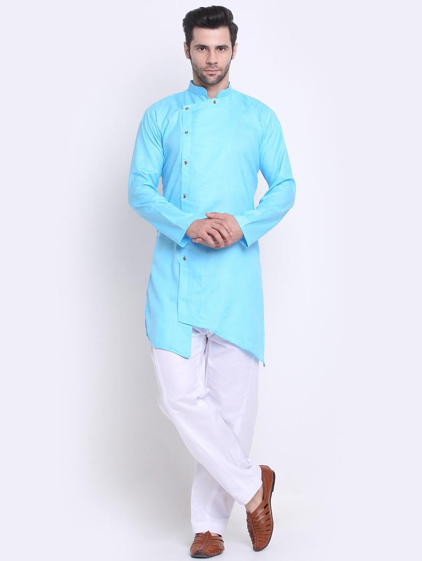 men solid long sleeve ethnic wear set