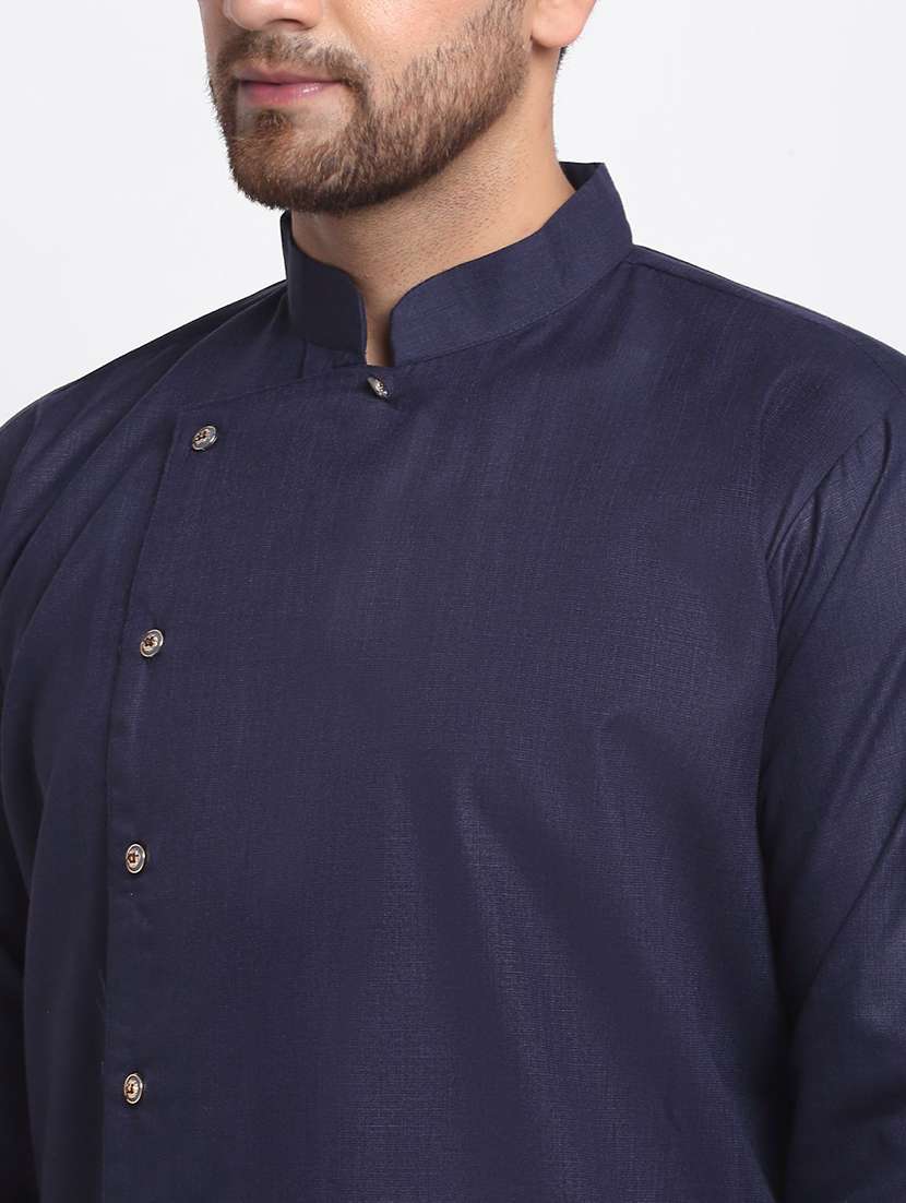 men solid long sleeve ethnic wear set - 21621427 - Standard Image - 3