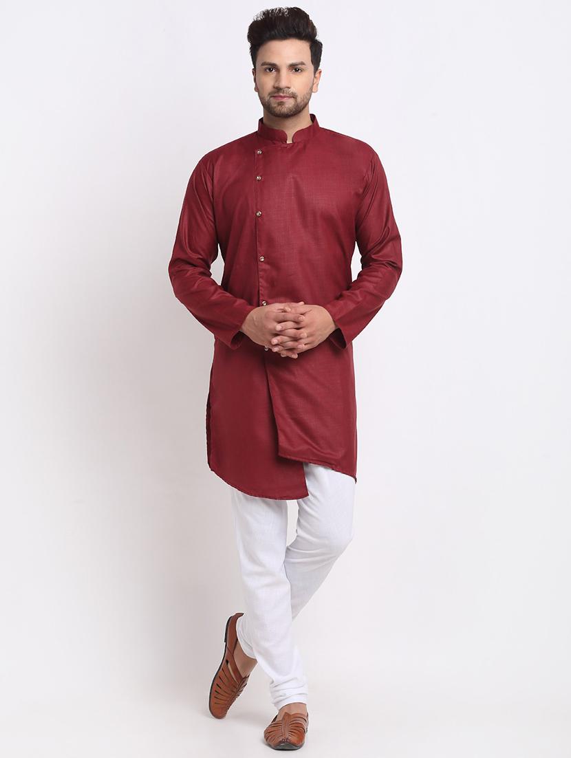 men solid long sleeve ethnic wear set