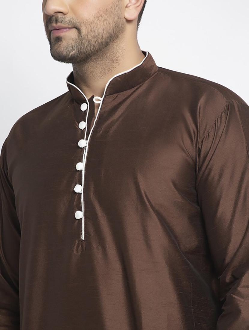 men solid dhoti kurta ethnic wear set - 21621514 - Standard Image - 3
