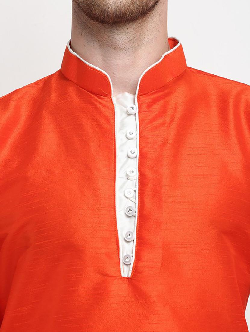 men solid asymmetric kurta pyjama ethnic wear set - 21621518 - Standard Image - 3