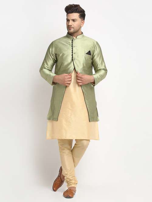 men kurta pyjama with jacket ethnic wear set - 21621568 - Standard Image - 0