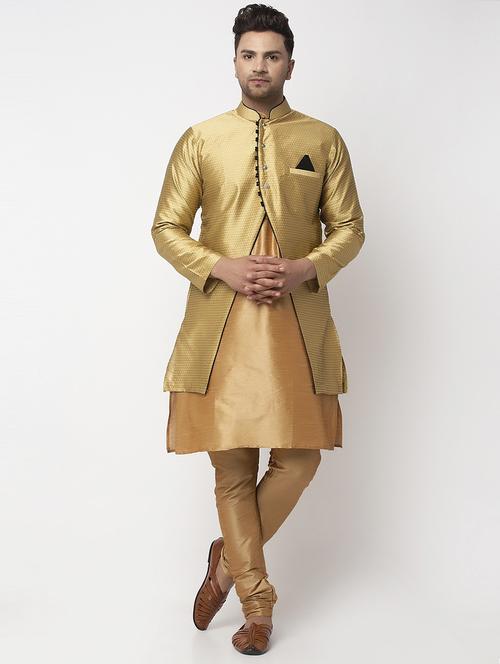 men kurta pyjama with jacket ethnic wear set - 21621589 -  Standard Image - 0