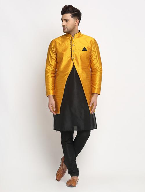 men kurta pyjama with jacket ethnic wear set - 21621598 -  Standard Image - 0