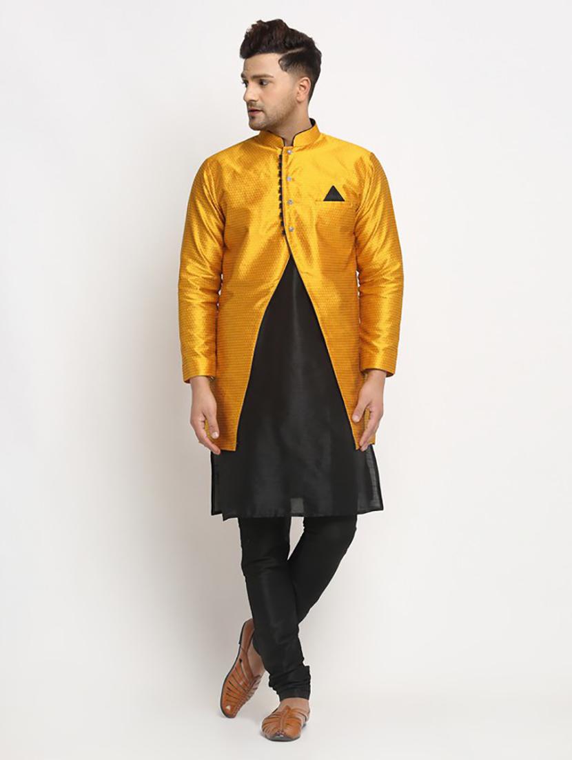 men kurta pyjama with jacket ethnic wear set - 21621598 -  Zoom Image - 0