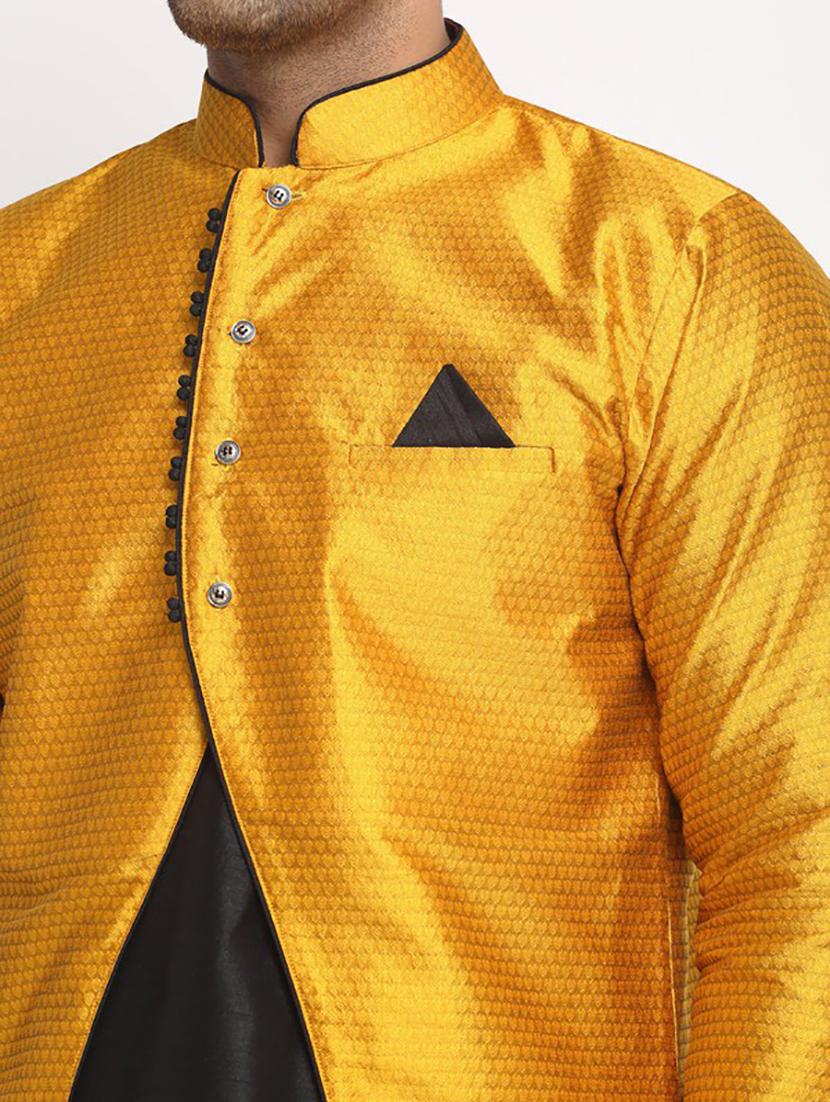 men kurta pyjama with jacket ethnic wear set - 21621598 - Standard Image - 3