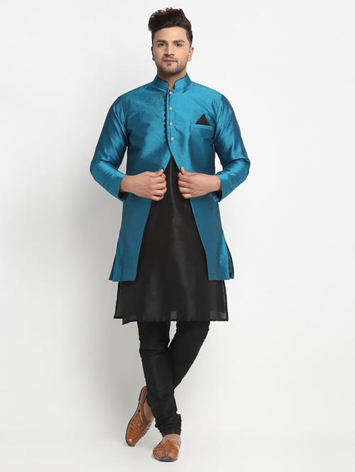 men kurta pyjama with jacket ethnic wear set - 21621600 -  Standard Image - 0