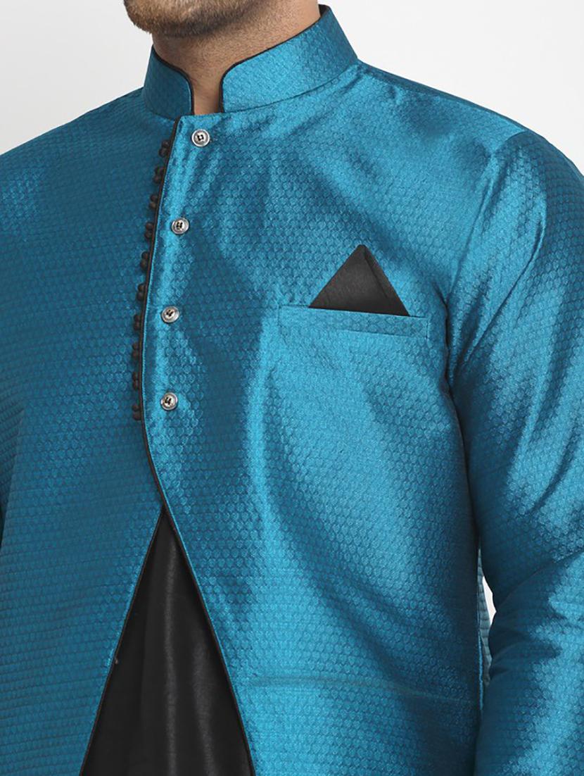 men kurta pyjama with jacket ethnic wear set - 21621600 - Standard Image - 3