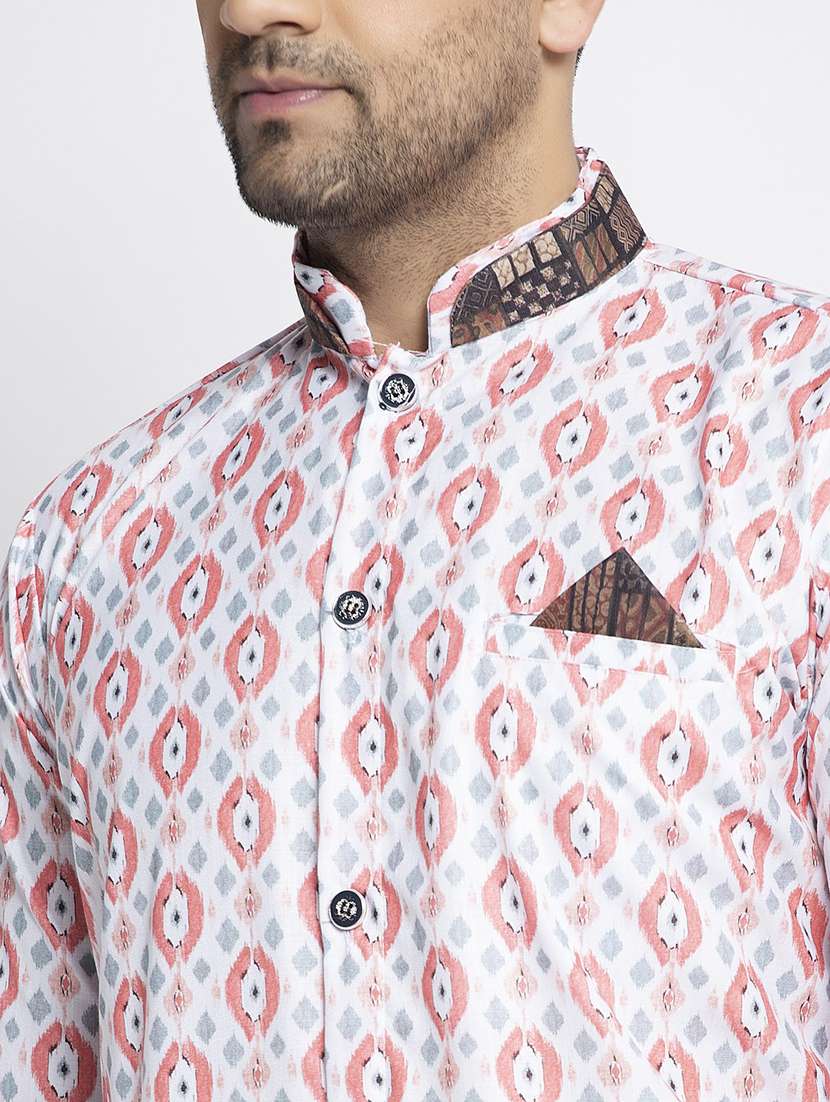 men printed kurta pyjama ethnic wear set - 21621629 - Standard Image - 3