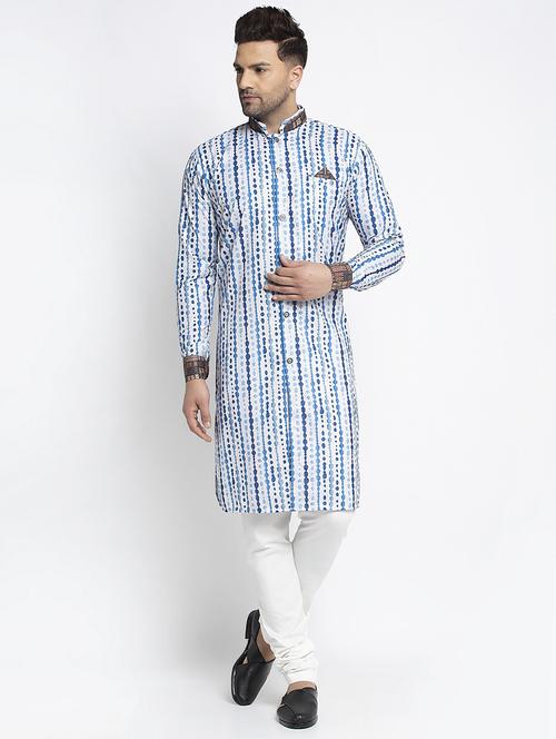 men printed kurta churidar ethnic wear set - 21621637 -  Standard Image - 0