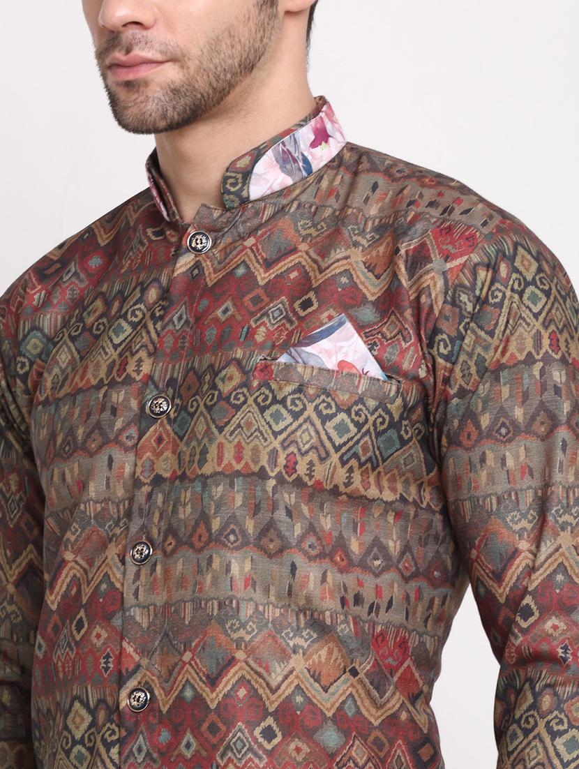 men solid dhoti kurta ethnic wear set - 21621651 - Standard Image - 3