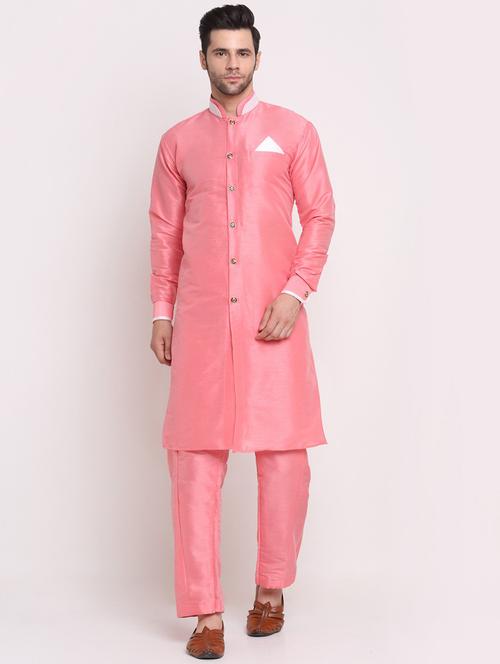 men solid kurta pyjama ethnic wear set - 21621670 - Standard Image - 0