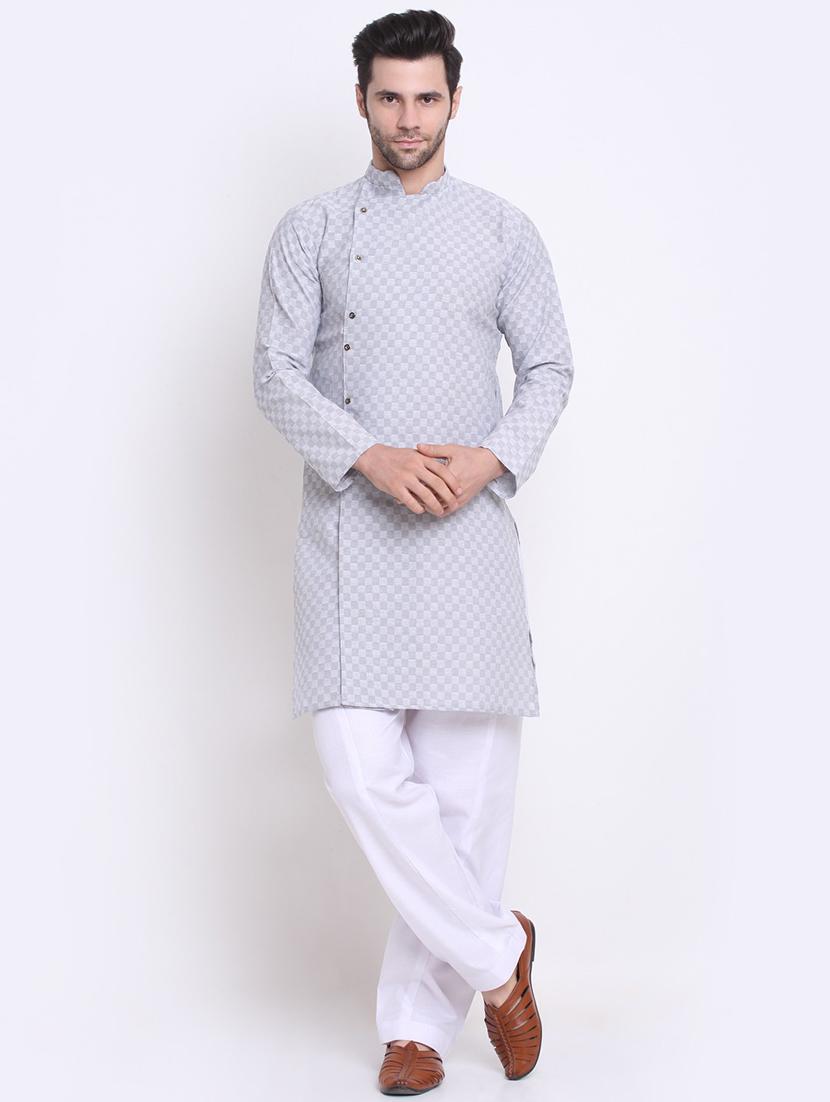 men self designed long sleeve ethnic wear set