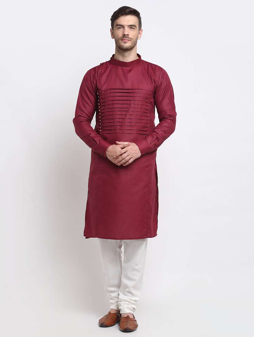 men solid kurta churidar ethnic wear set - 21621713 - Zoom Image - 0