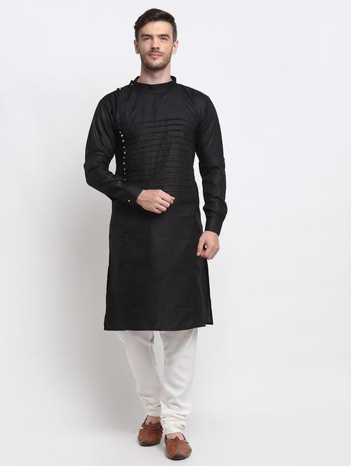 men solid kurta churidar ethnic wear set - 21621714 -  Standard Image - 0
