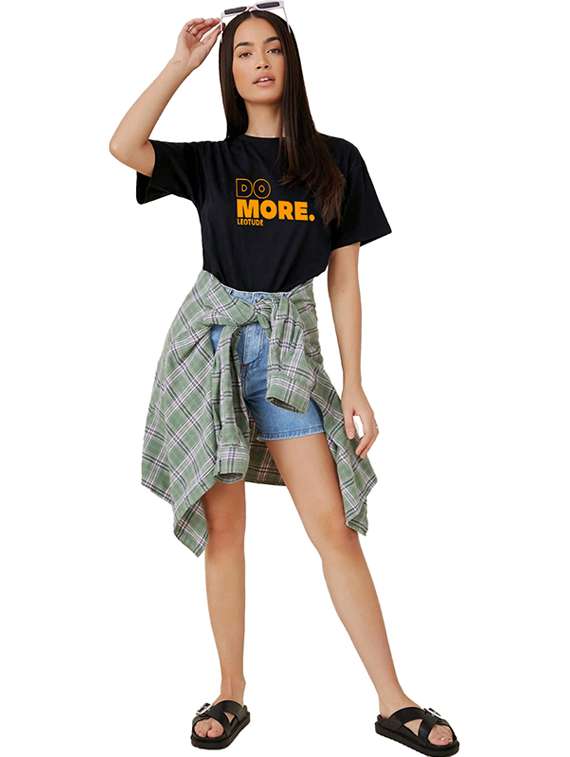 women round neck printed oversized t-shirt - 21622063 - Standard Image - 3