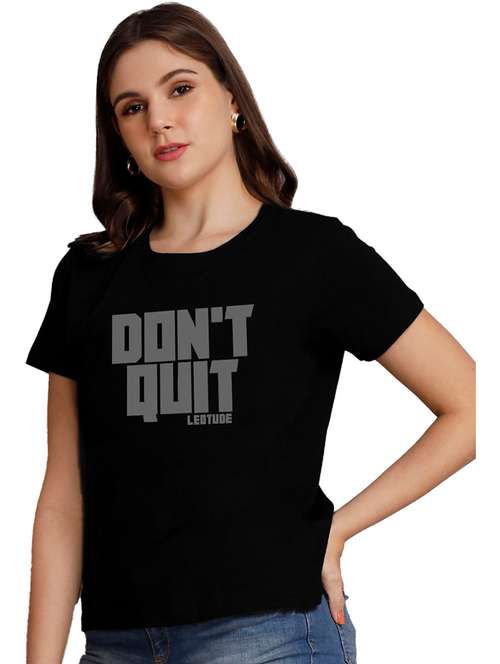 women round neck front print t-shirt - 21622067 -  Standard Image - 0