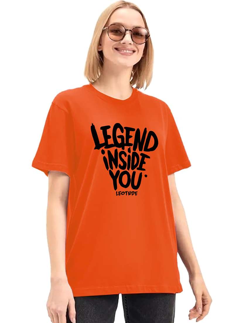 women round neck front print t-shirt - 21622073 - Zoom Image - 0