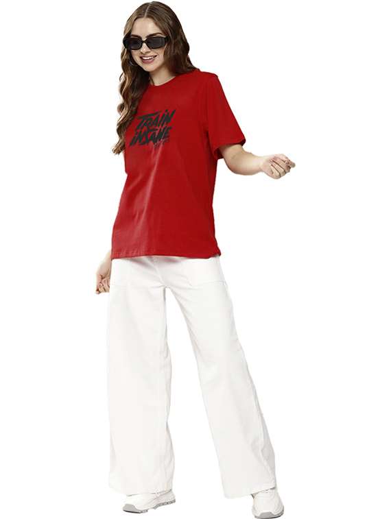 women round neck front print t-shirt - 21622076 -  Standard Image - 3