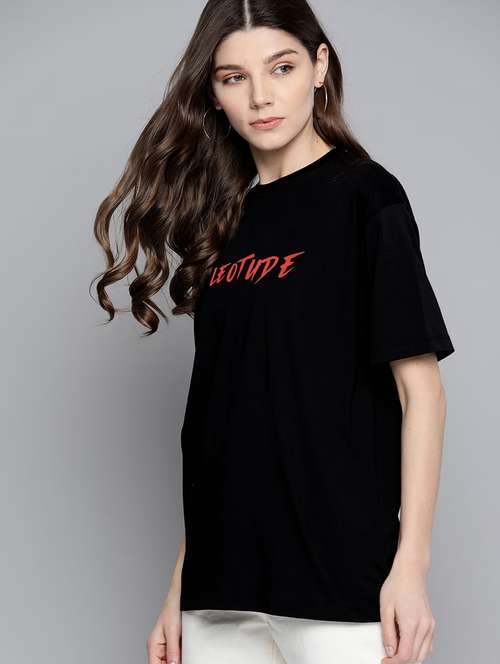 women round neck printed oversized t-shirt - 21622154 -  Standard Image - 0