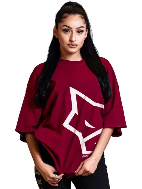 women round neck printed oversized t-shirt - 21622196 - Standard Image - 0