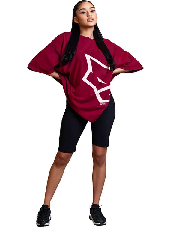women round neck printed oversized t-shirt - 21622196 - Standard Image - 3
