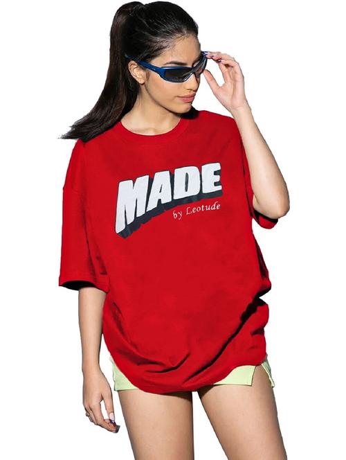 women round neck printed oversized t-shirt - 21622292 - Standard Image - 0