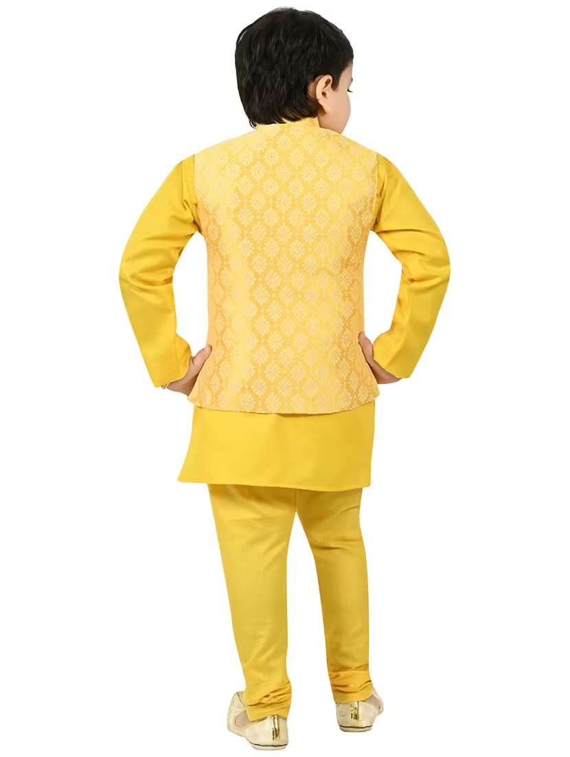 boys self design mandarin neck ethnic wear set - 21623002 -  Standard Image - 3