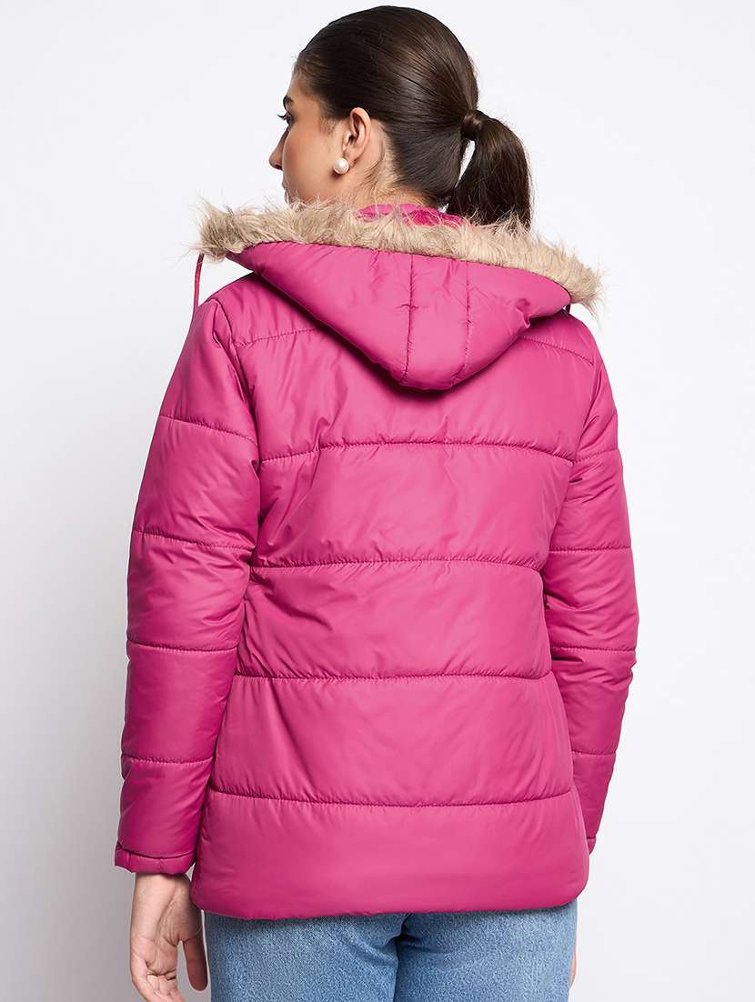 women long sleeves solid quilted jacket - 21623048 - Standard Image - 3