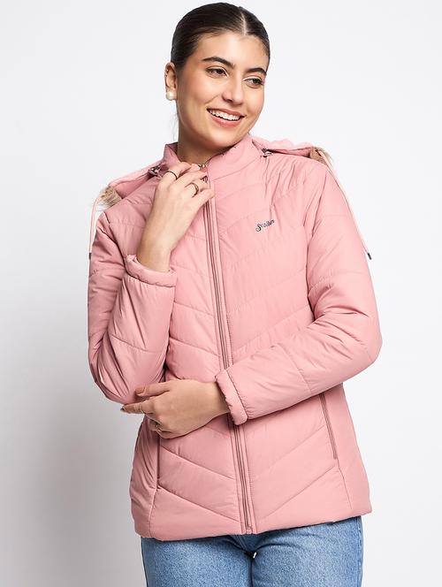 women long sleeves solid quilted jacket - 21623049 - Standard Image - 0