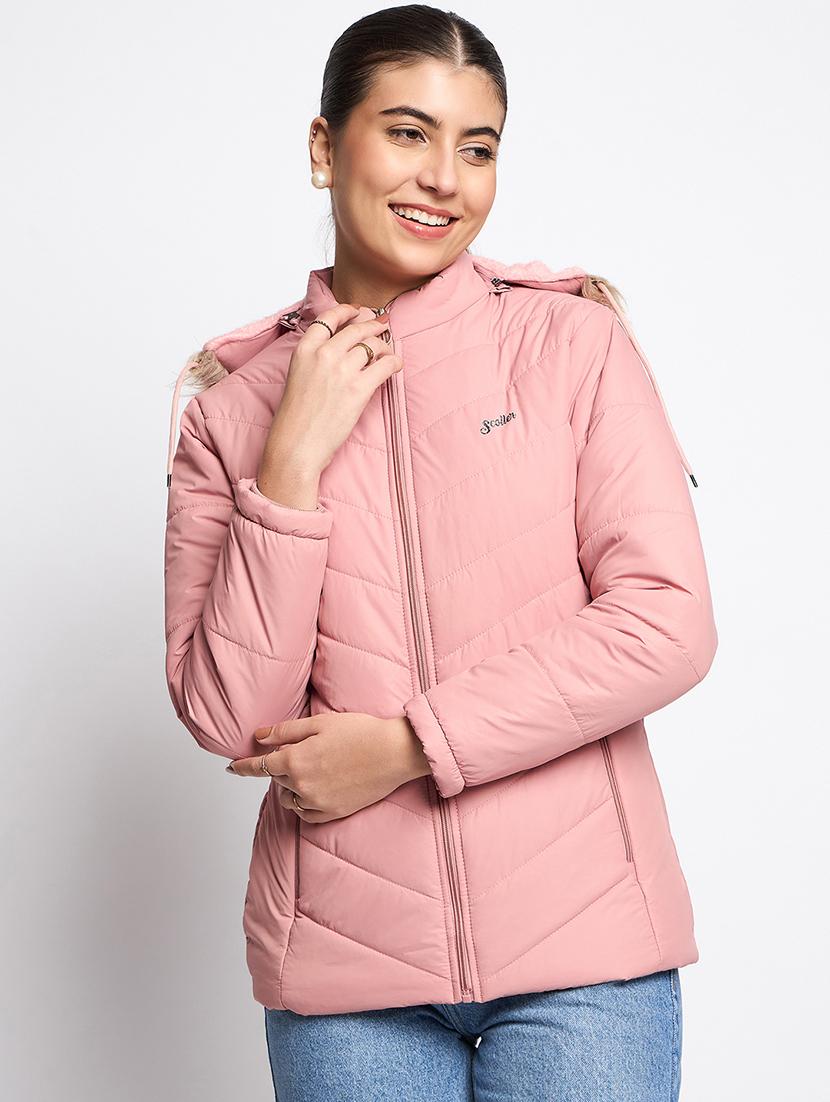 women long sleeves solid quilted jacket