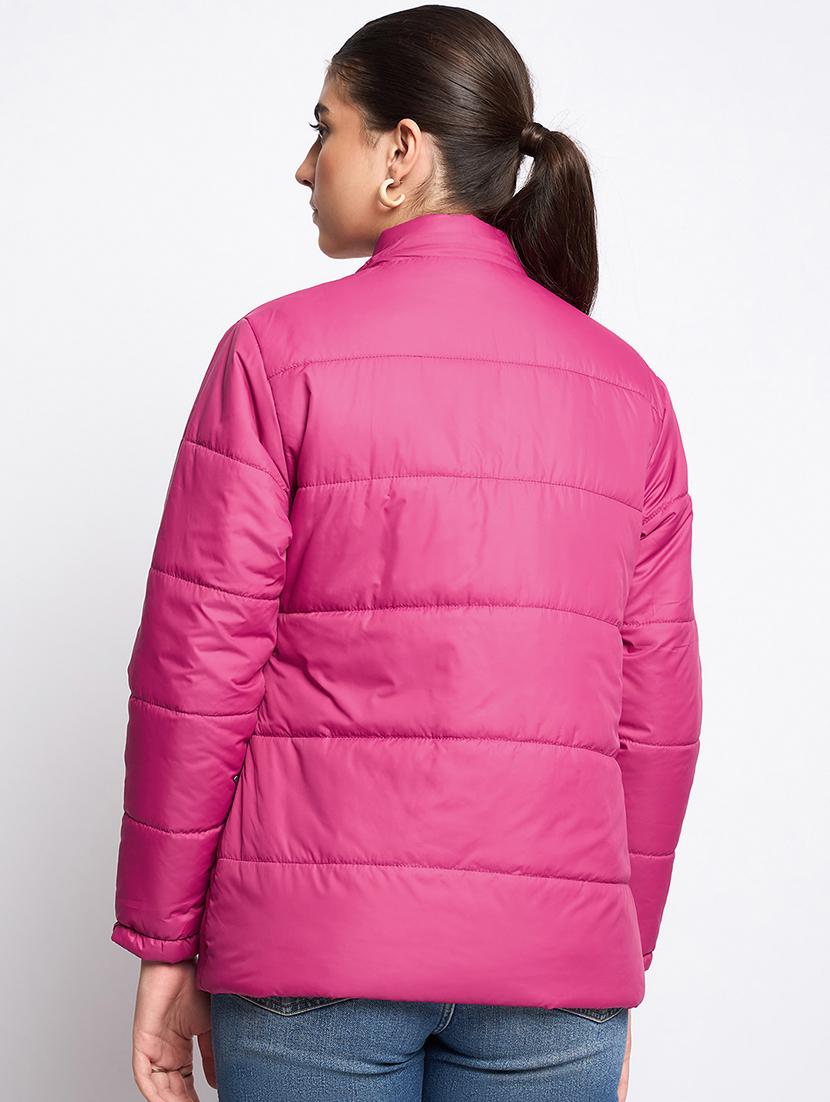 women long sleeves solid quilted jacket - 21623054 - Standard Image - 3
