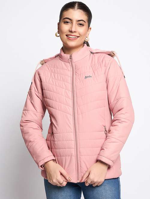women long sleeves solid quilted jacket - 21623055 -  Standard Image - 0